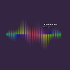 Sound wave equalizer. Vector illustration on dark background
