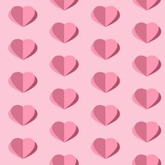 Valentine's day vector seamless pattern. Flying hearts and spirit of love ornament for fabric, web page background, wallpaper, wrapping paper etc. In EPS