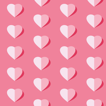 Valentine's day vector seamless pattern. Flying hearts and spirit of love  ornament for fabric, web page background, wallpaper, wrapping paper etc. In  EPS Stock Vector | Adobe Stock