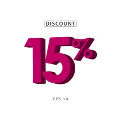 Discount 15% Vector Template Design Illustration