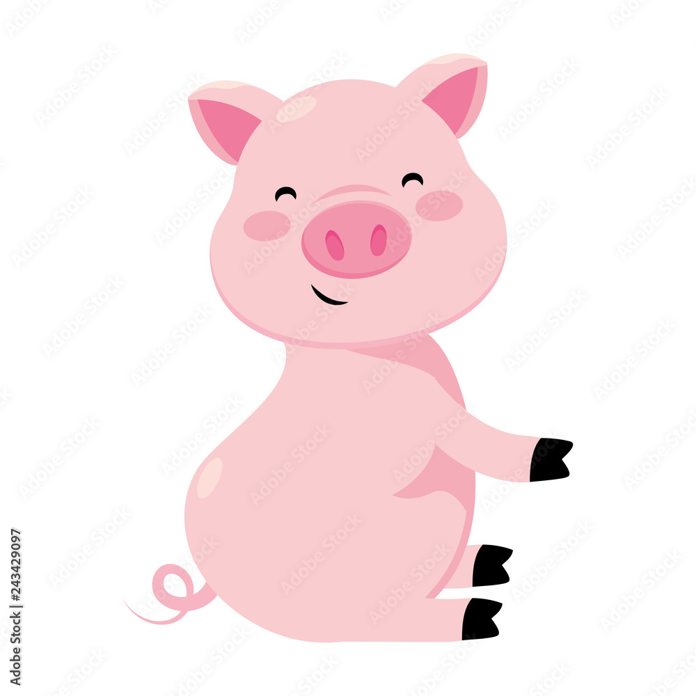 Poster pig smiling icon