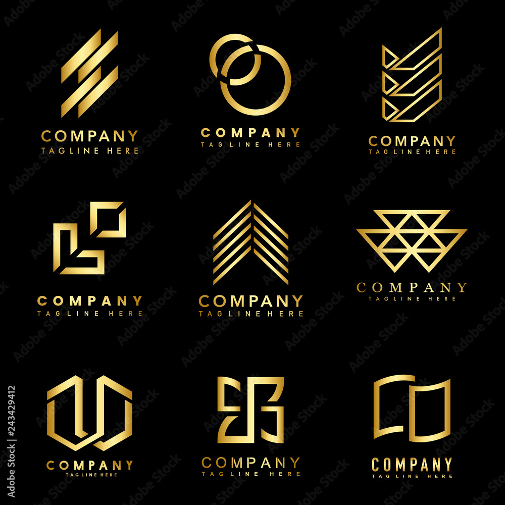 Wall mural Set of company logo design ideas vector