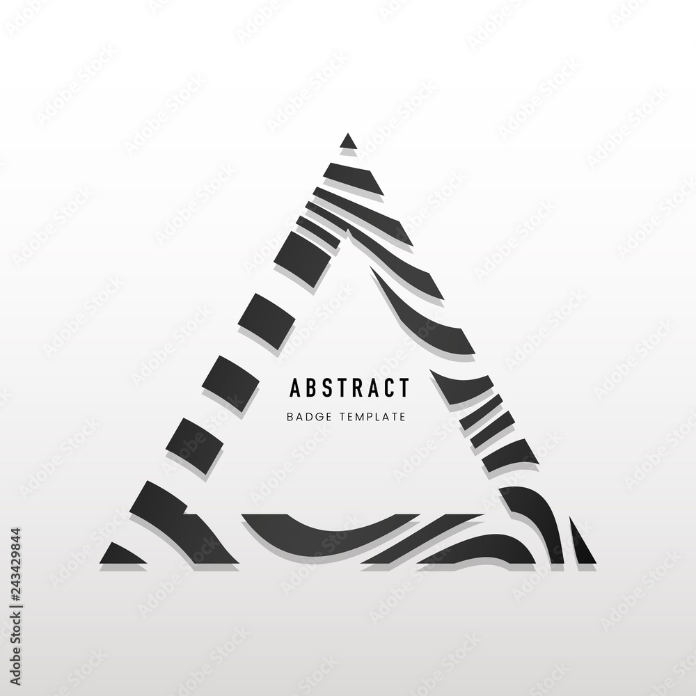 Wall mural Triangular black and white abstract badge vector