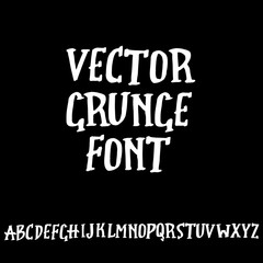 Doodle simple grunge font. Hand drawn letterss. Typography vector illustration.