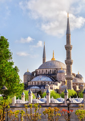 Fototapeta na wymiar Sultan Ahmed or Blue Mosque in Istanbul, Turkey