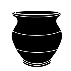 clay pot isolated, silhouette, icon