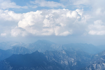 nice view from the top over a mountain range
