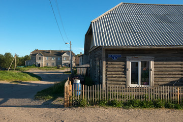 SOLOVKI, REPUBLIC OF KARELIA, RUSSIA - JUNE 25, 2018:  The village of Solovetsky. The prison barrack of the period is USLON. Currently, a dwelling house