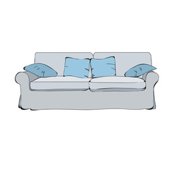 vector, sofa isolated furniture
