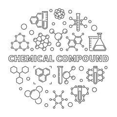 Chemical Compound vector concept simple round outline illustration