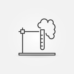 Test tube holder outline icon - vector chemistry glassware concept sign in thin line style