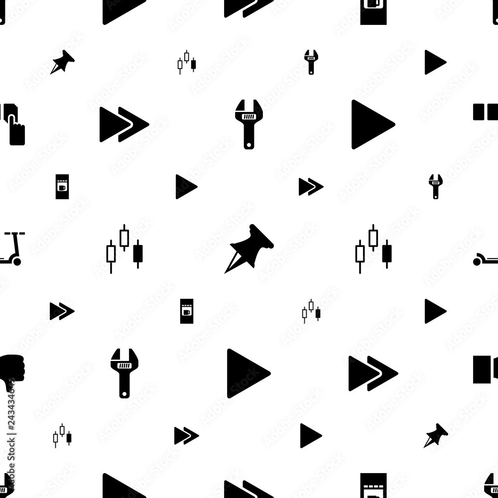 Poster push icons pattern seamless white background