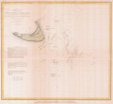 U.S.C.S. Map or Chart of Nantucket, Massachusetts 1852