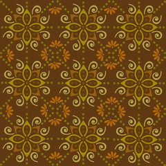 Folkloric Batik ornament brown backgroun [Converted]