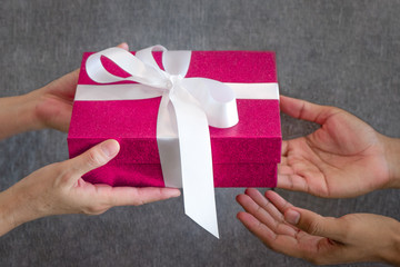Man holding a gift box for special day