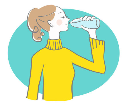 水 飲む 女性 余白 水分補給 ベクター 冬こそ水分補給 Stock イラスト Adobe Stock