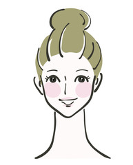 ベクターイラスト素材　女性　表情　顔　笑顔