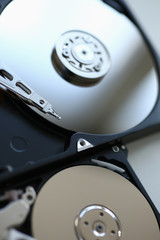 Hard drive from computer or laptop lies on the