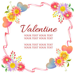 colorful valentine frame theme with floral ornate