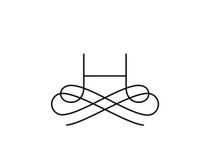 Linear monogram vector symbol logo. Premium letter H logotype.