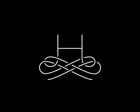 Linear monogram vector symbol logo. Premium letter H logotype.