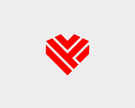 Heart vector logotype. Valentines day line medical health logo.