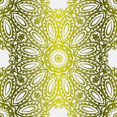 Seamless Floral Ornament. For Print, Tablecloth, Fabric. Vector illustration. Gold color
