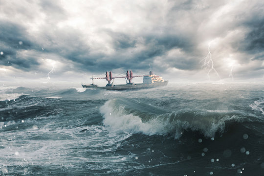 Ship In A Stormy Sea