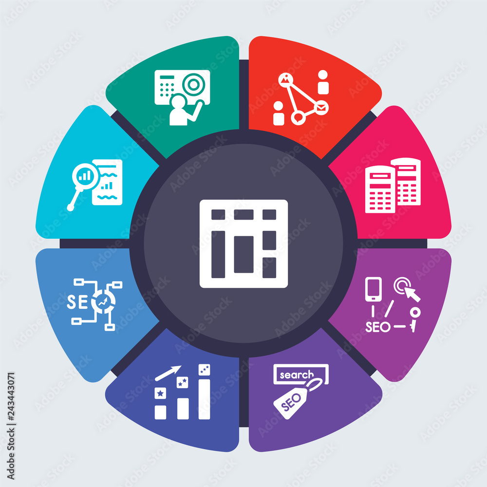 Poster programming vector template for infographics. business concept with 9 options, steps, parts, segment