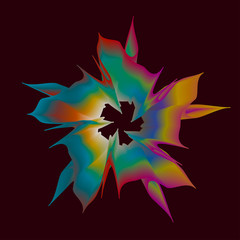 Rainbow flower volumetric color