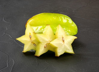 Carambola fruit with slice