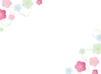 梅の花の和風フレーム
