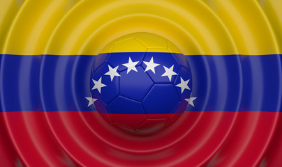 Venezuela, soccer ball on a wavy background, complementing the composition in the form of a flag, 3d illustration
