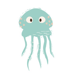 Jellyfish baby cute print. Sweet sea animal.