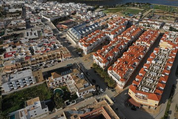 Obraz premium Zahara de los Atunes in Andalusien aus der Luft