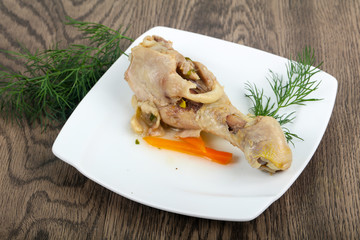 Boiled chicken leg