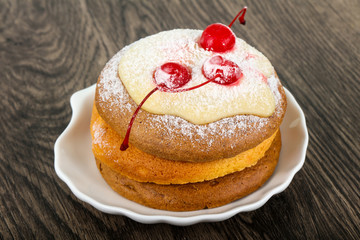 Pancake with cherry
