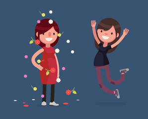 Cute characters vector illustration