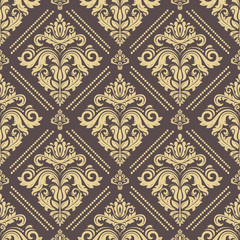 Orient vector classic pattern. Seamless abstract background with golden vintage elements. Orient background. Ornament for wallpaper and packaging