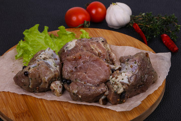Marinated pork meat ready for coocking