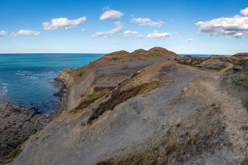 North Sea Coast in North Yorkshire, England, UK - seen from the former alum quarry in Kettleness...