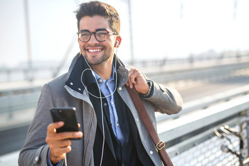 Young business man going to work.