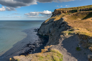 North Sea Coast in North Yorkshire, England, UK - seen from the former alum quarry in Kettleness Point