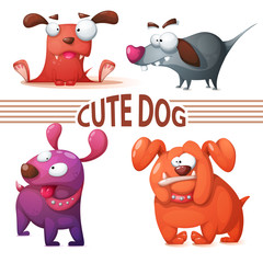 Set color dog. Cute illustration.