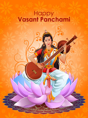 Goddess Saraswati for Vasant Panchami Puja of India