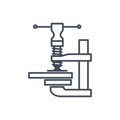 thin line icon vise, clamp