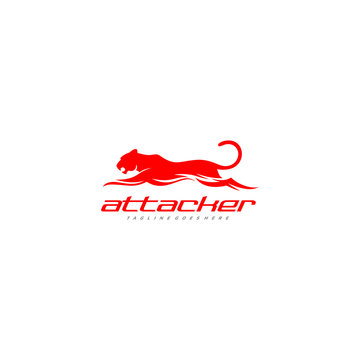 Tiger logo - cat running - panther vector template