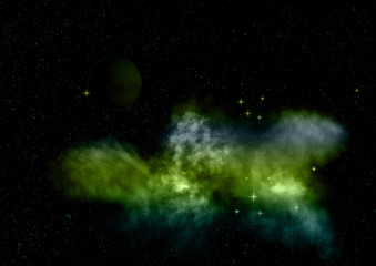 Small part of an infinite star field. 3D rendering