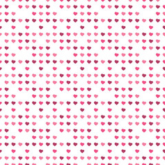 Abstract Seamless White, Pink and Purple Hearts Pattern - Valentine's Day Card or Background Vector Design 