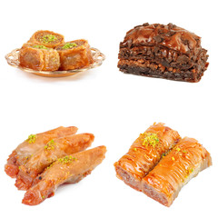  Turkish delight sweets collage isolated on white